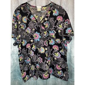Scrub Star Women's Scrub Uniform Top Multi Color Design V‎ Neck Front Pocket 3xl
